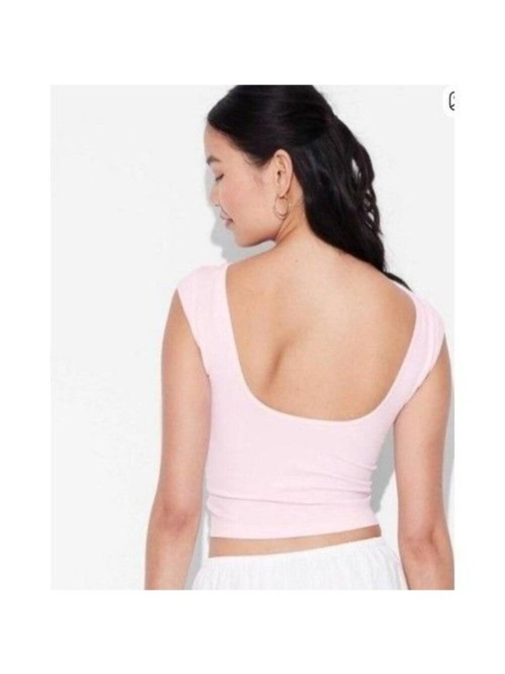 Wild Fable Women's Light Pink Open Back Seamless Top Size L